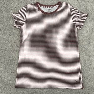 Pink Victoria Secret Striped T-shirt Size Medium